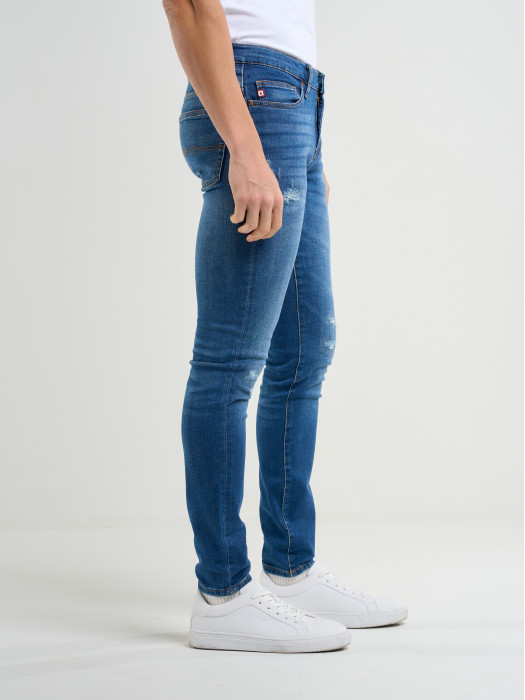 Pánske skinny fit rifle s nízkym pásom DERIC 368